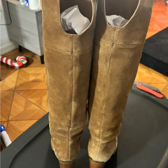 Michael Kors Tan Suede Over the Knee Boots - Picture 9 of 14